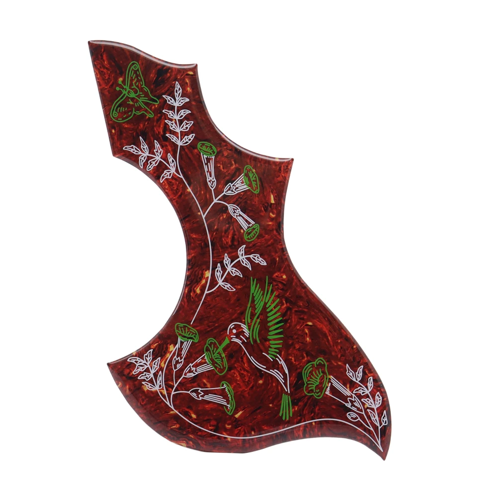 1R Hummingbird Flower Dekoratives Celluloid- und Kristall-Epoxidharz-Gitarren-Schlagbrett, kratzfeste Platte für Folk-Akustikgitarre – Detail 7
