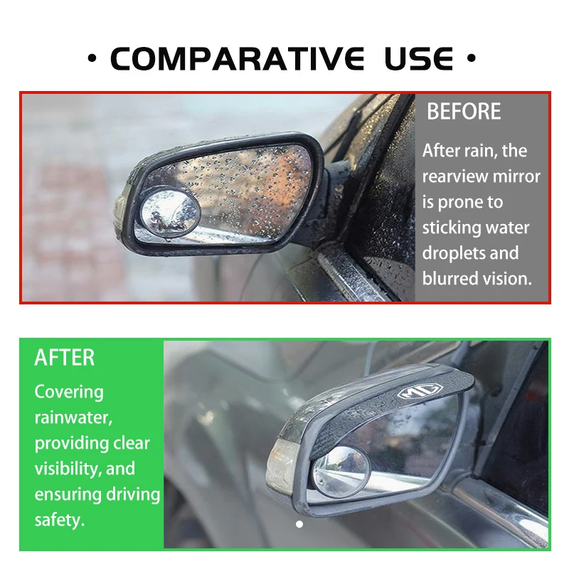 Car Rearview Mirror Rain Eyebrow Visor Carbon Fiber Auto Accessories For MG HS ZS GS 3 5 6 7 Hector TF GT ZR