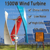 High efficiency 1500W 2000W 1000W 48V 24V 12V 3Phase Vertical Wind Generator Wind Turbine With Wind MPPT Controller For Home Use
