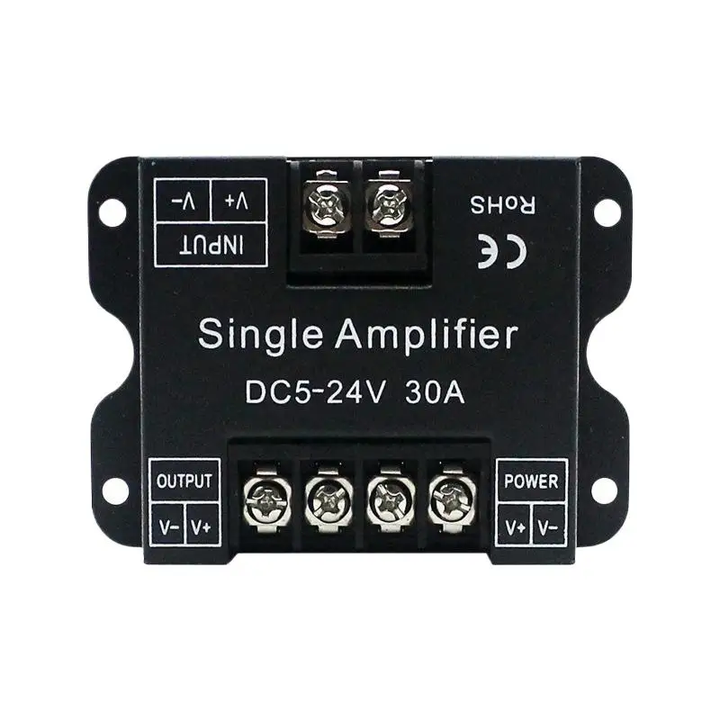 1Pcs Lamp Power Synchronous Repeater Amplifier DC5‑24V 30A Monochrome LED Strip Controller Shockproof Dual Signal Amplifier