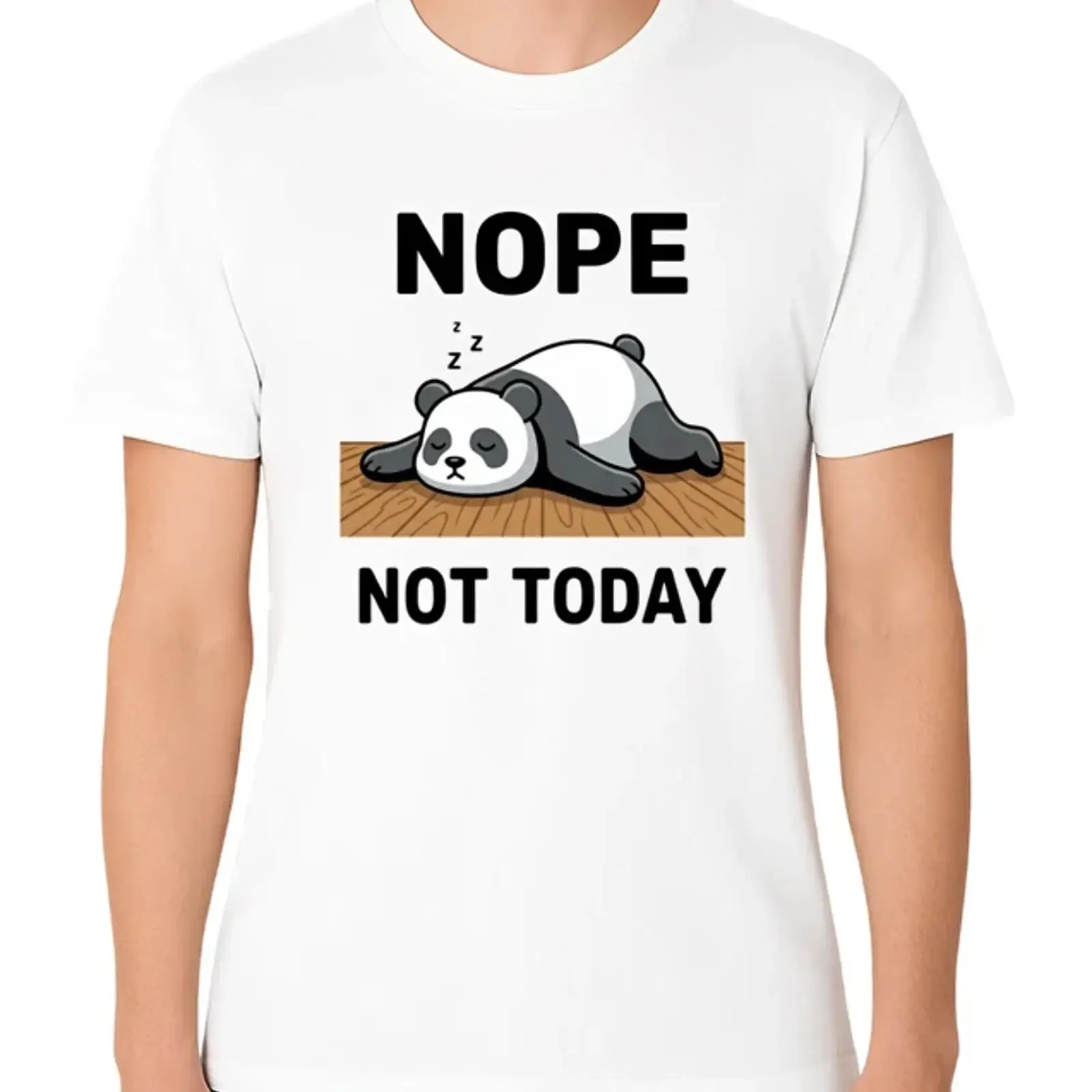 T Shirt Nope Not Today Sleeping Panda lustig Grafik Lazy Mood Bild 1 von 2 vintage Washed Soft Versatile Slightly homme