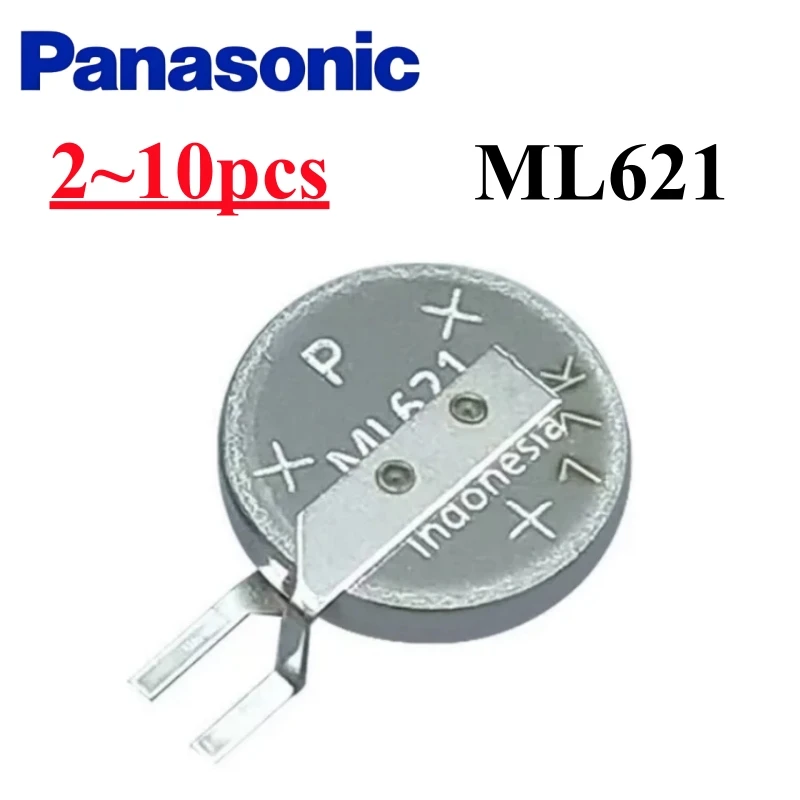 2~10pcs New Panasonic ML621 ML621S ML-621S/DN 3V 5.5mAh Rechargeable RTC Coin Button Battery with Pins Plug Battery