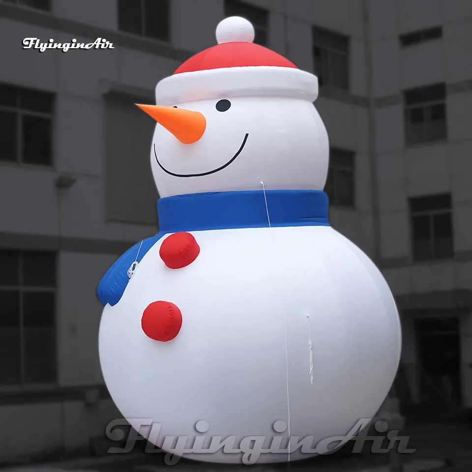 Outdoor Cute Large Winter Inflatable Snowman Model 6m High White Air Blow Up Smiling Snow Man Balloon For Christmas Decoration