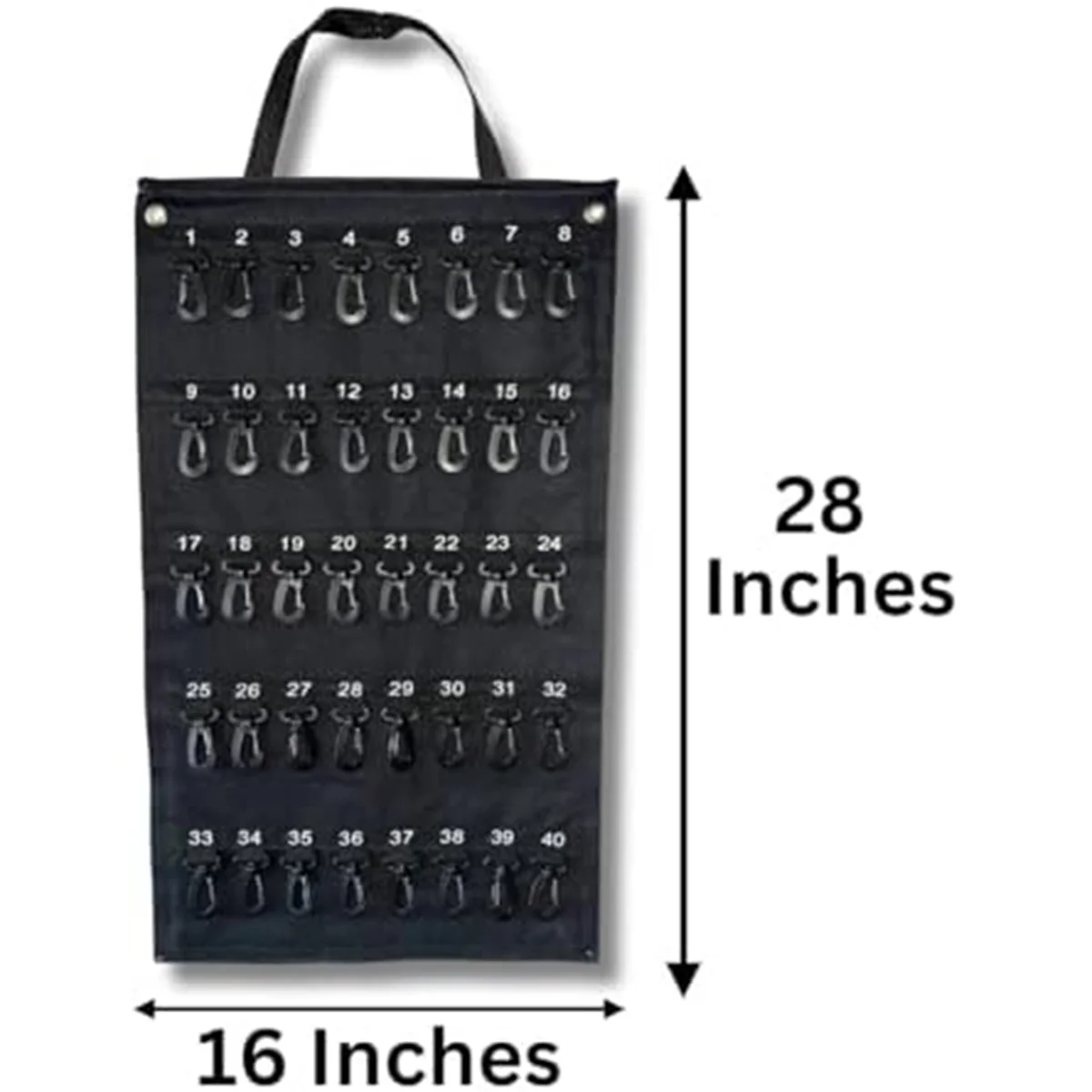 Versatile Roll-Up Key Storage Box, Weatherproof Portable Storage Box, Holds 40 Keys, Security Hook, for Home Office