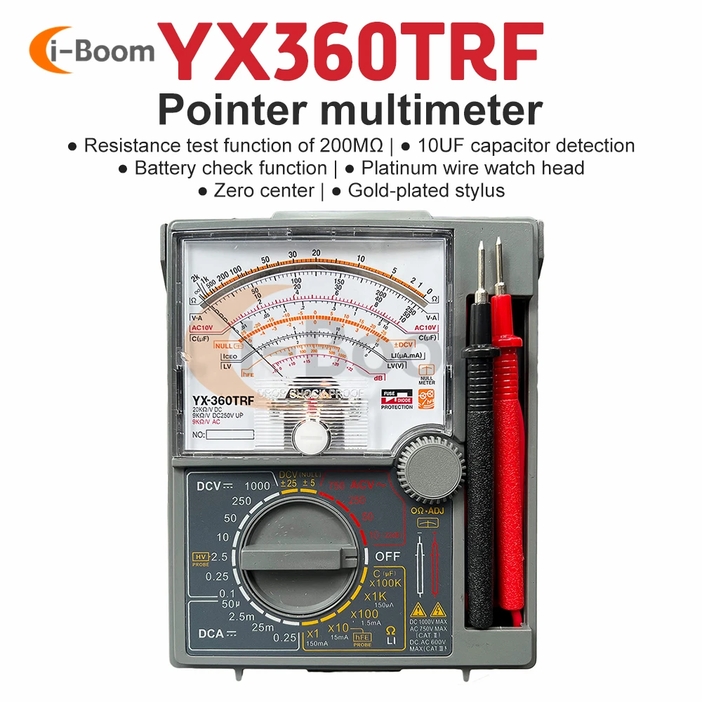 YX360TRD analogowy multimetr mechaniczny AC DC o wysokiej precyzji rezystancji napięcie prądu miernik pojemności wskaźnik elektryczny miernik