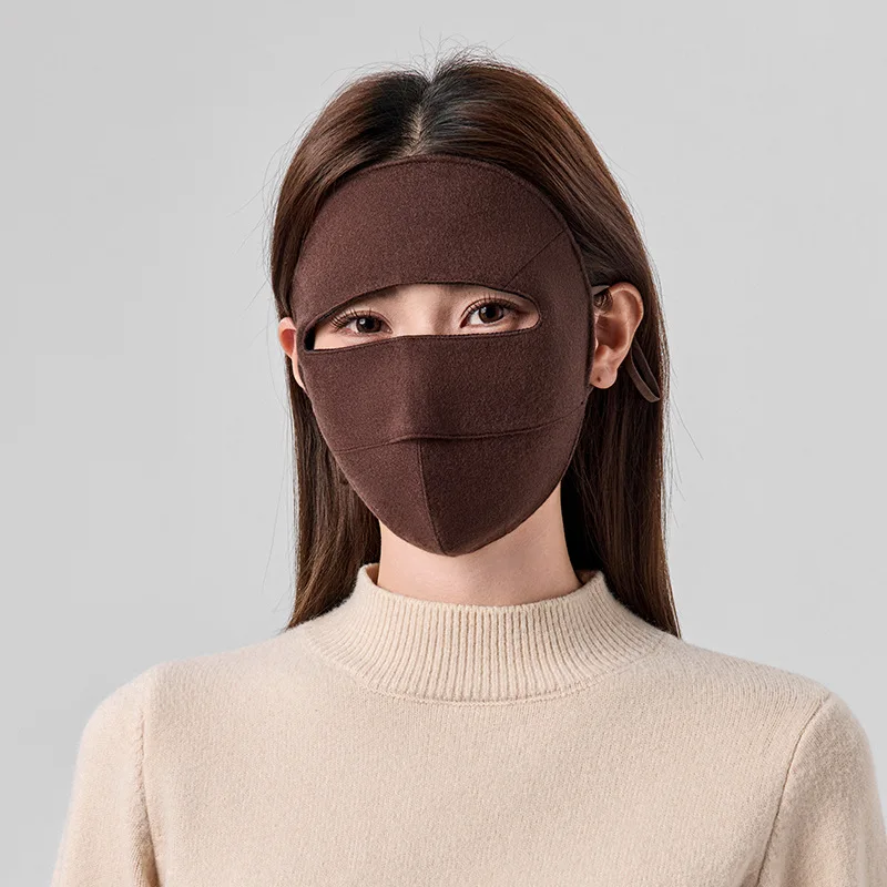 Birdtree,100% Sheep Wool Face Mask for Woman,Cold-proof ,Adult Silk Thicken Warmth Shield for Outdoor,2025 Winter New A5N530JF