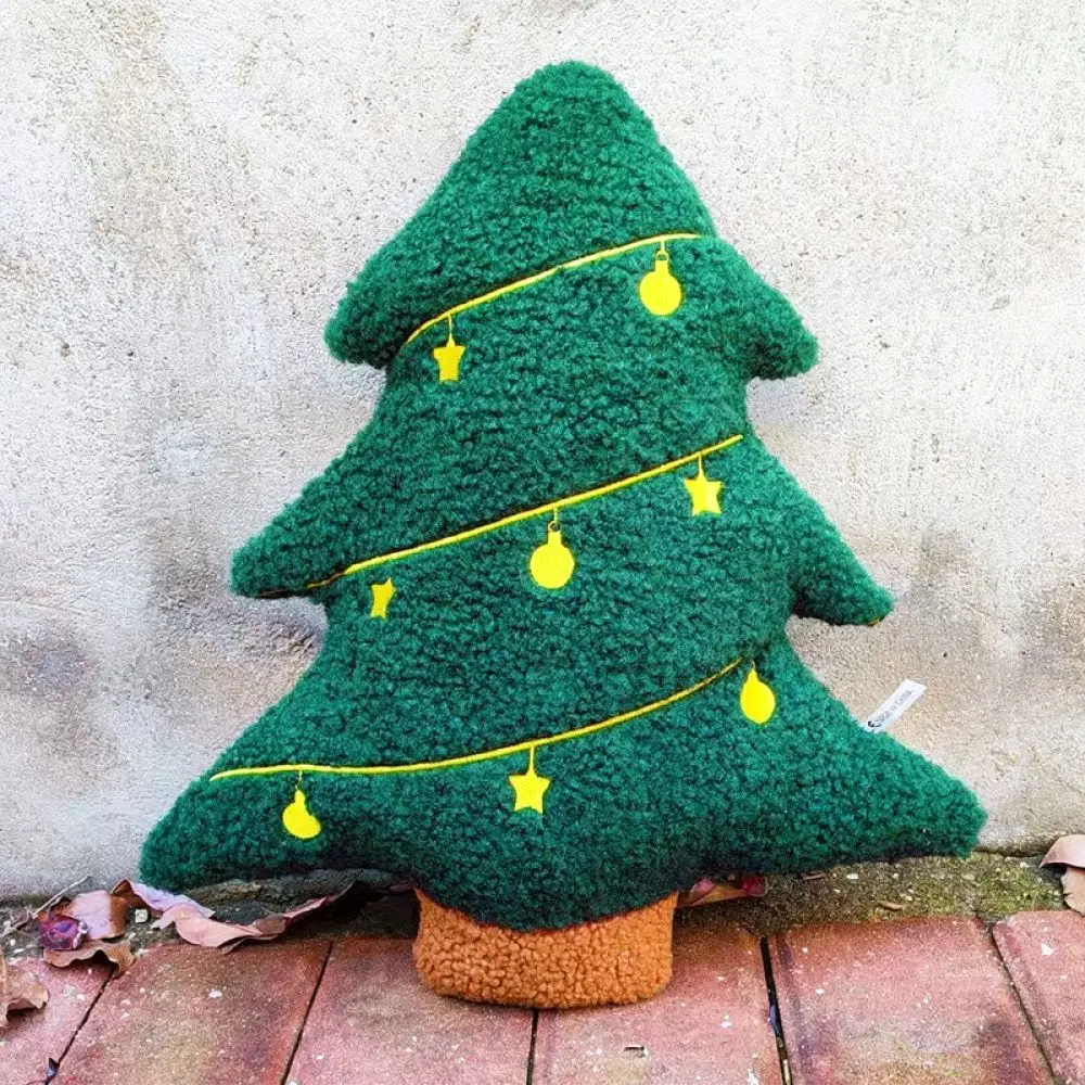 Stuffed Christmas Tree Plush Pillow Decorative Throw Cushion Home Holiday Ornament Gift For Party Celebration Decoration