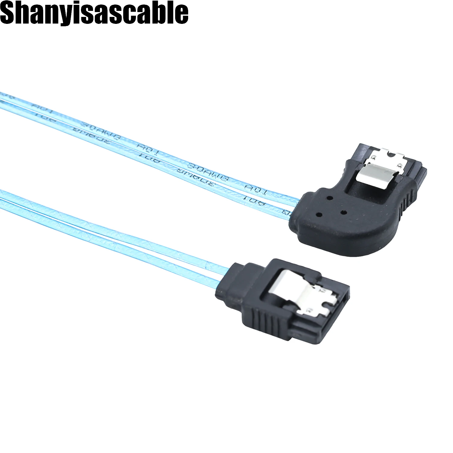 SATA III 12Gbps Flat Data Cable 1.0M Left Bend 7Pin Female to Female For Hard Disk Drive