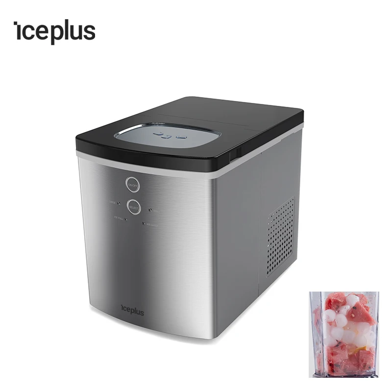 Mini Household Nugget Ice Maker Chewable Slow-Melting Ice Generator One-Click Dispenser for Living Room Office Home Party