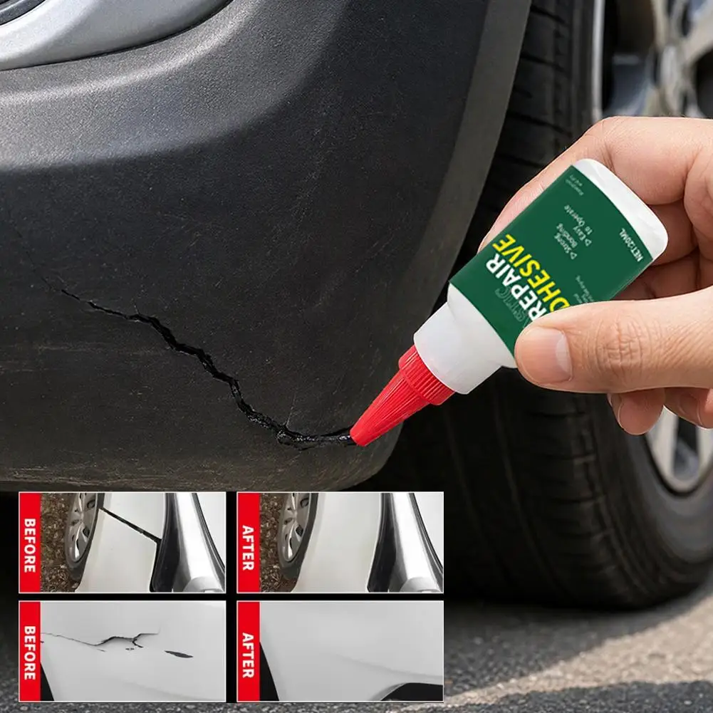 Automotive Plastic Repair Glue 20ml For Loose Exterior Trim And Bumper Parts With A Narrow Nozzle For Targeted Adhesive Dosing
