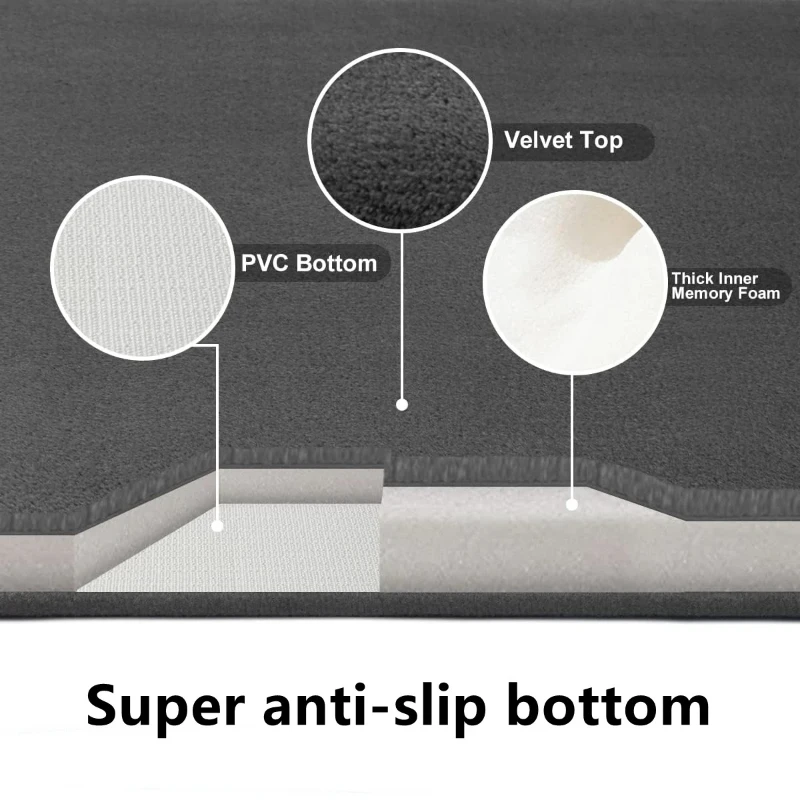 Solid-color coral-fiber floor mat for household bathroom - water-absorbing and anti-slip foot mat