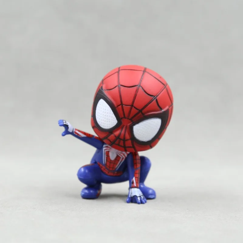 8ซม.Marvel Avengersอะนิเมะตกแต่งคอลเลกชันตุ๊กตาของเล่นเด็กของขวัญรุ่นQ Spider-Manน่ารักAction Figureเครื่องประดับ