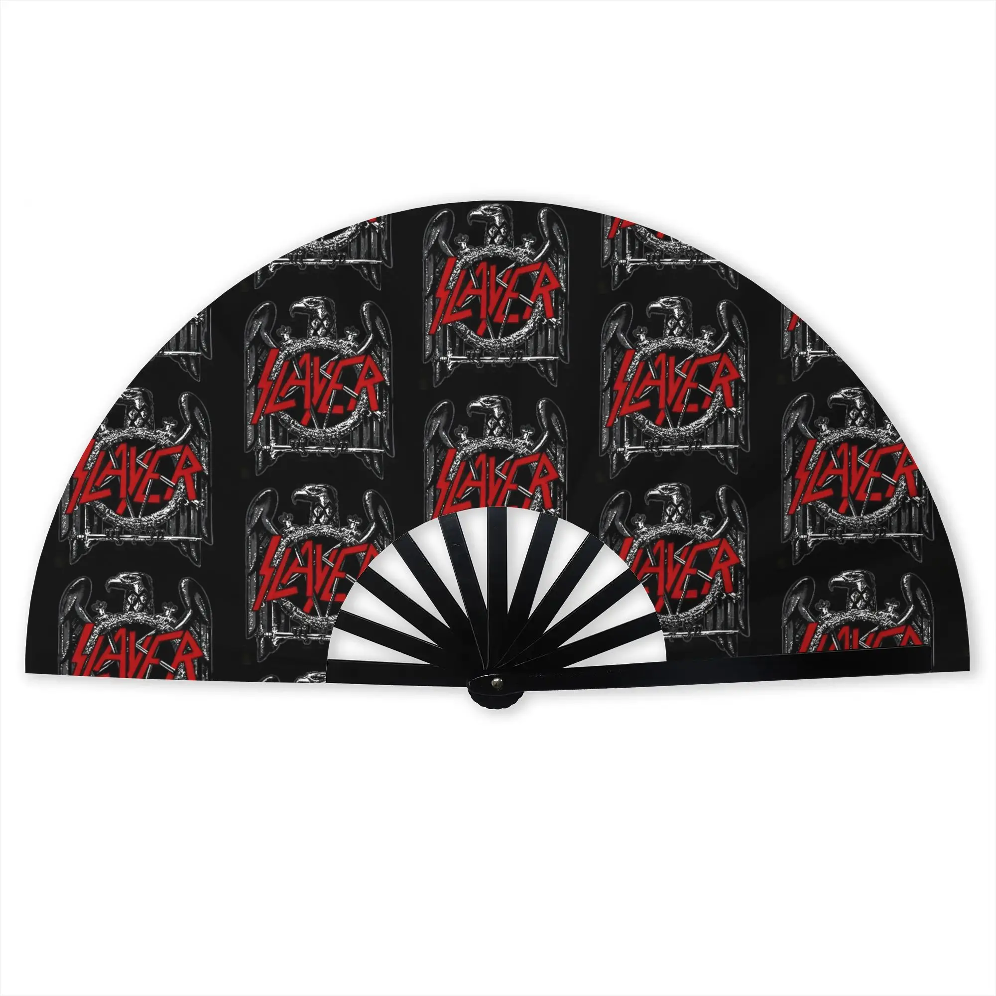 S-Slayers Black Eagle Folding Hand Fan  Polyester Fabric Fan Novelty Summer Accessory Decorative Fans
