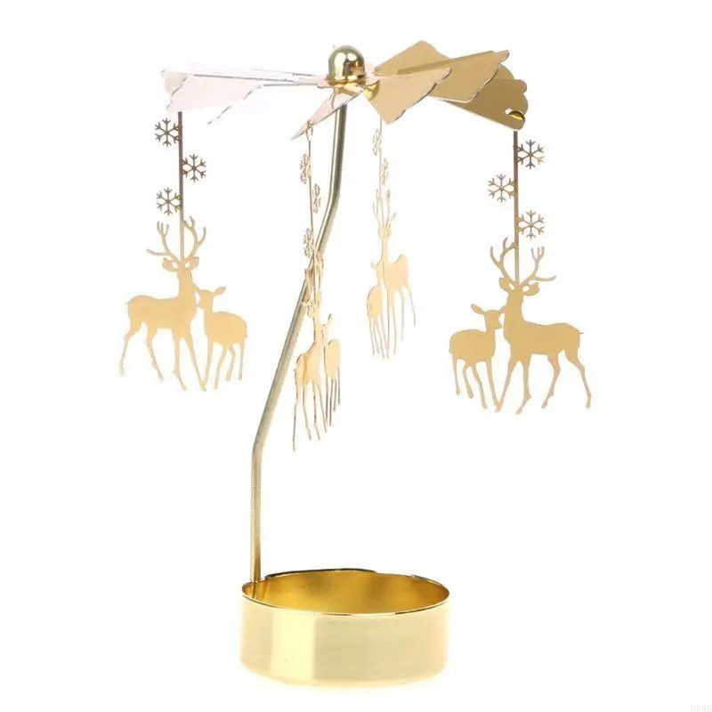 H8WB Rotary Holder Spinning Candleholder for Romantic Wedding Home Table Decor