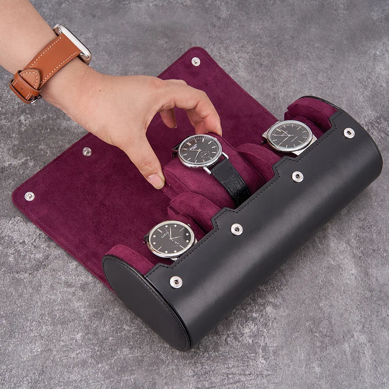 Watch Roll Travel Case For 3 Watches|With Soft Velvet Interior|Watch Case Protect,Store,Display Your Watches,Gift Box Packaging