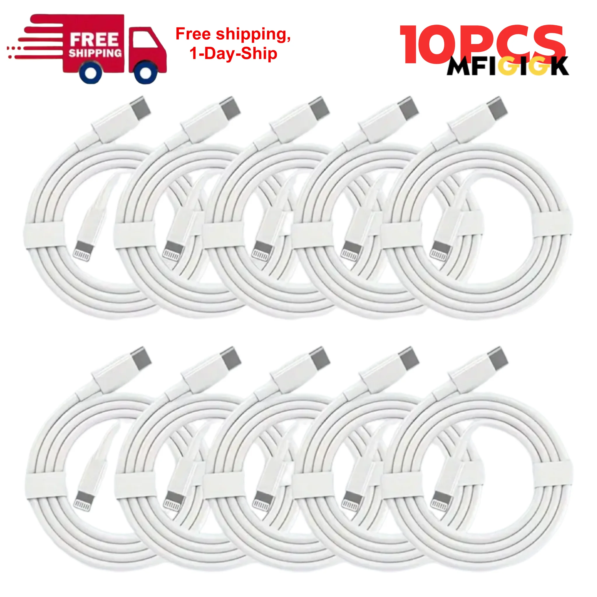 MFIGlGK  10pcsType-C To Lightning Cable Fast Charging For IPhone 14 13 12 11 Pro Max XR XS X 8 7 6 Plus SE Mini