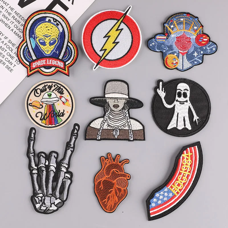 1pcs Mix number POW Patch for Clothing Iron on Embroidered Sew Applique Cute Patch Fabric Badge Garment  Apparel Accessories -60