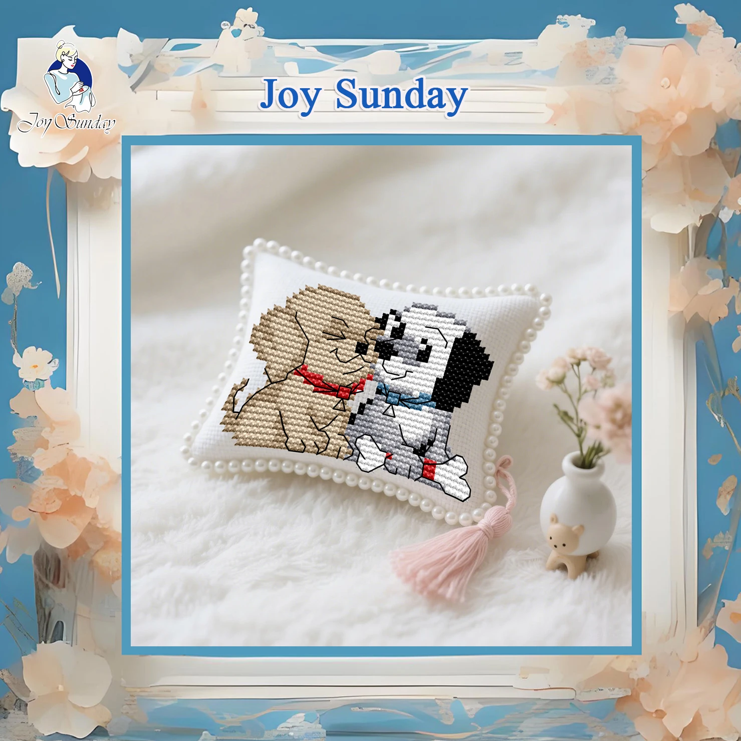 

Joy Sunday Pre-printed Cross Stitch Kit Easy Pattern Aida Stamped Fabric Embroidery Set-Intimate Partner