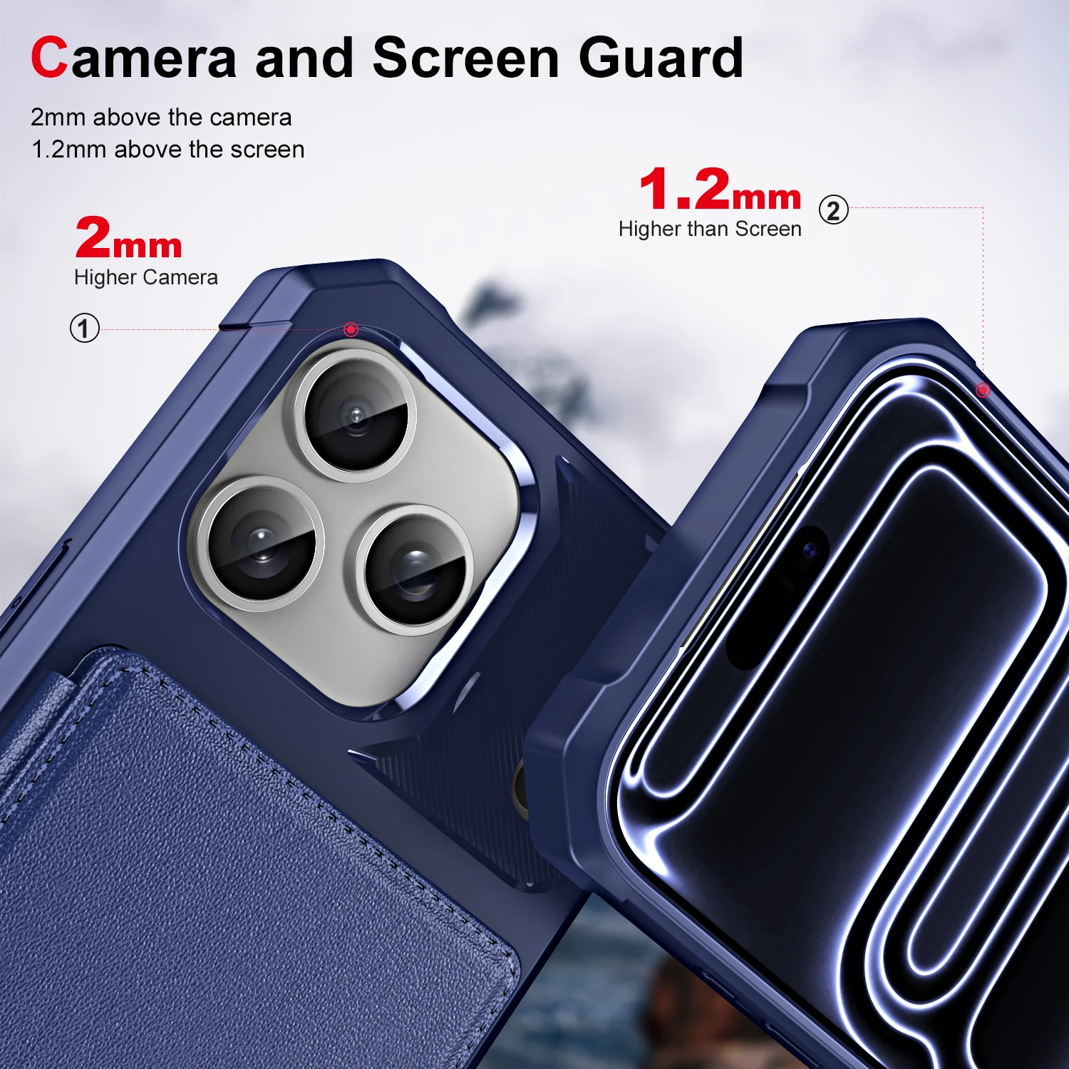 เคสโทรศัพท์หนังแบบมีช่องใส่บัตรสำหรับ iPhone Air 17 16 14 13 12 Pro Max 15 Plus 16E พร้อมขาตั้ง ป้องกันการตกกระแทก