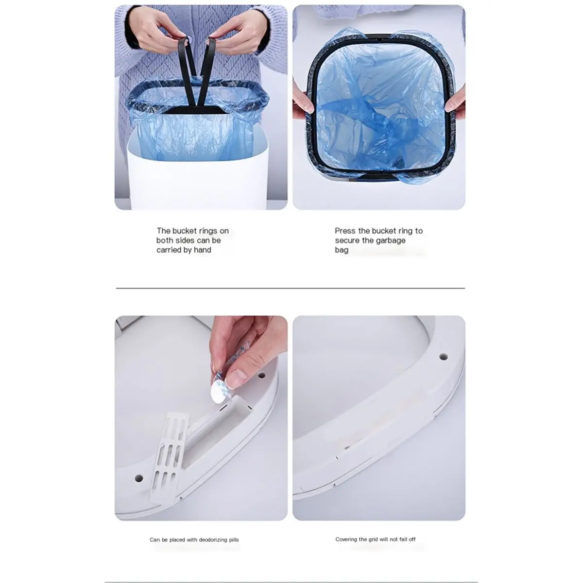 Light Weight Intelligent Sensor Trash Can Automatic Flip Lid for Home Kitchen Bathroom Waste Classification, Touchless Rubbish B