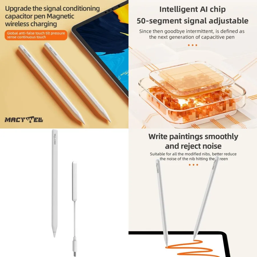 

Стилус для iPad 2024-2018 с быстрой зарядкой Многофункциональное приложение, совместимое с Apple-карандашом, поддержка расширенного отклонения ладони и