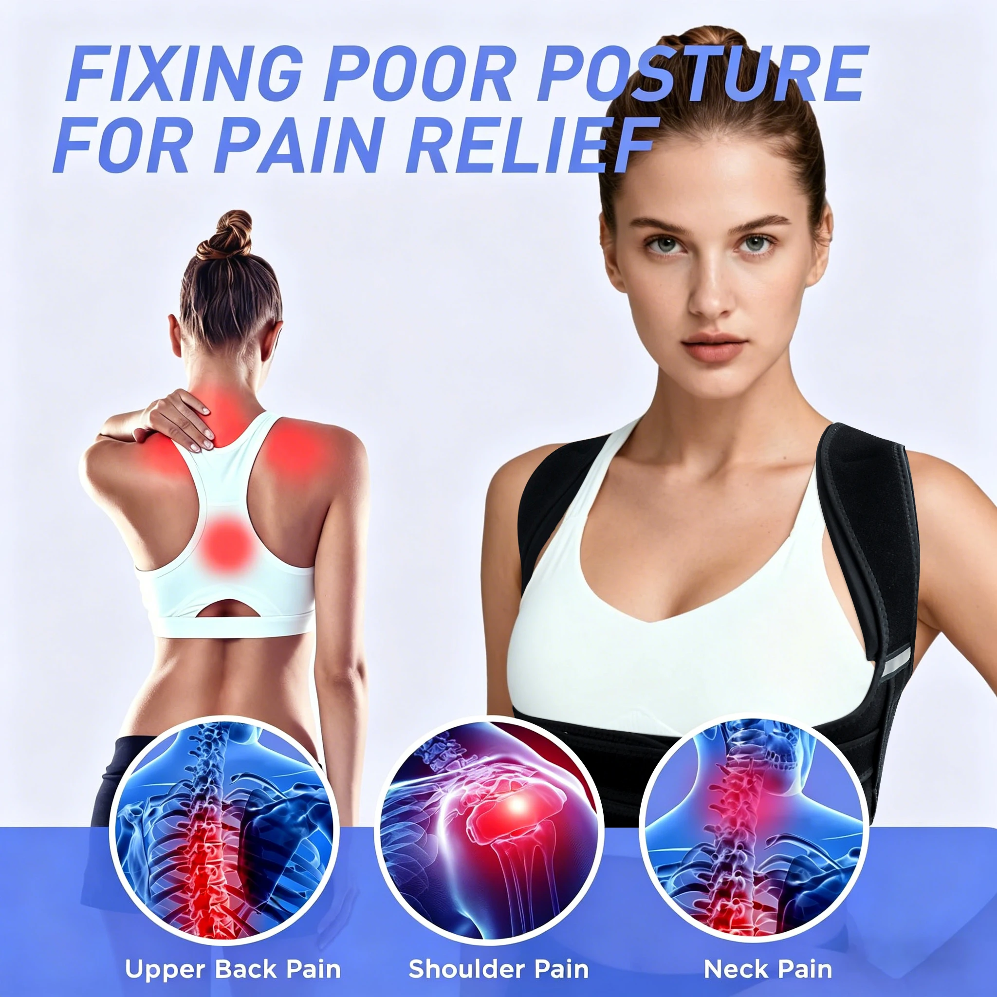 NEENCA Back Brace Posture Corrector Shoulder Straightener for Men Women Upper and Lower Back Pain Improving Postura Support Belt