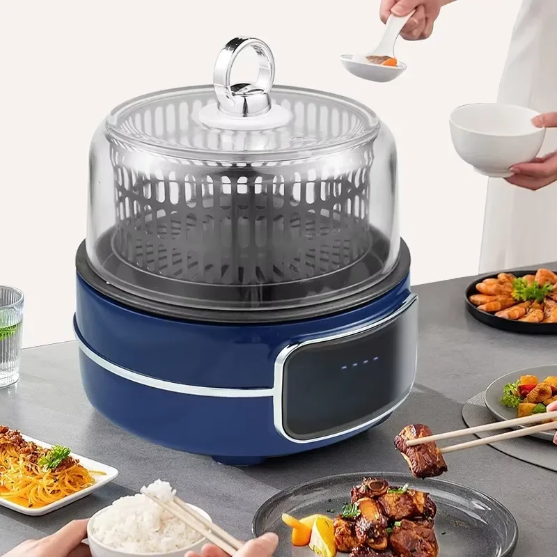 Multifunctional Electric Air Fryer Rice Cooker Hot Pot Integrated Household Kitchen Appliance Microcomputer Control Aluminum