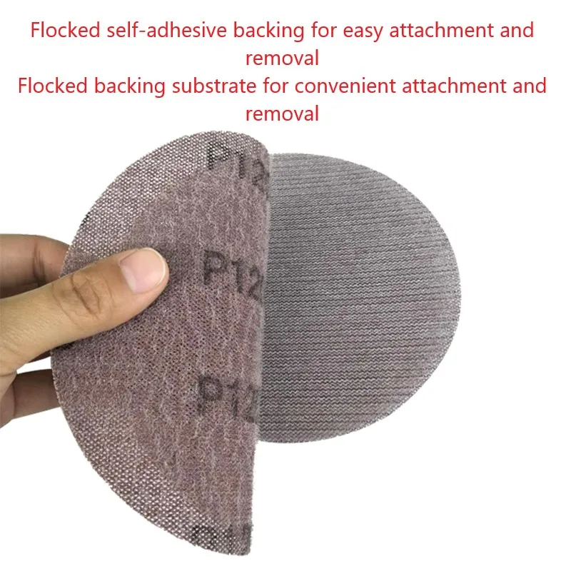50Pcs 5/6 Inch 125/150MM Mesh Sanding Discs Hook & Loop Abrasive Dust Free Anti-Blocking Sharp Grinding Sandpaper for Car Wood S