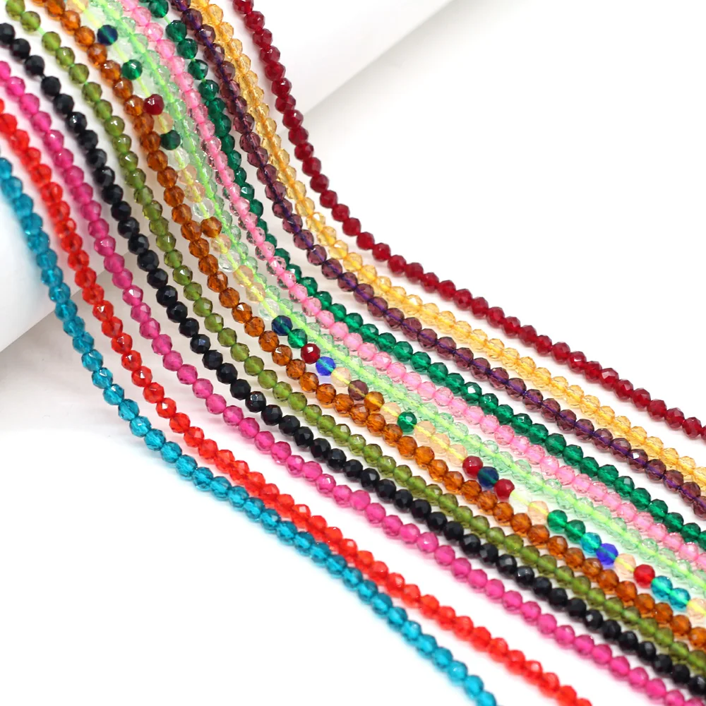 5 Strands Spinel Beads Crystal Beads Loose DIY Jewelry Making Bracelet Necklace Accessories 3mm Length 38cm