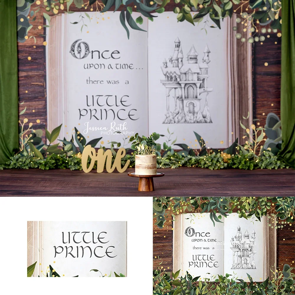 王子城ブック背景キッズベビー誕生日ケーキスマッシュフォトコール装飾春のガーデンワンダーランド背景