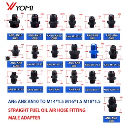 Universal AN6 AN8 AN10 To AN To M14/M16/M18x1.5 Thread Straight Fuel Oil Air Hose Fitting Male Adapter Car Auto Accessories