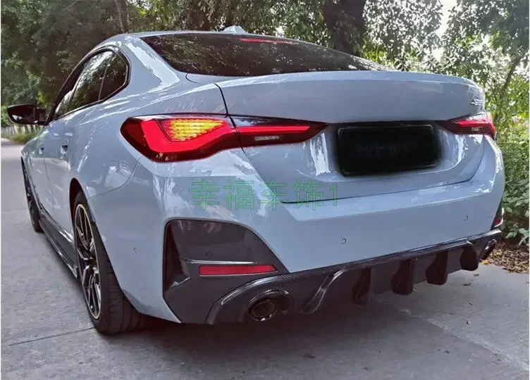 Real Carbon Fiber Rear Bumper Diffuser Trunk Door Lip Spoiler Cover Body Kit For BMW 4 Series G26 Gran Coupe 2021 2022 2023