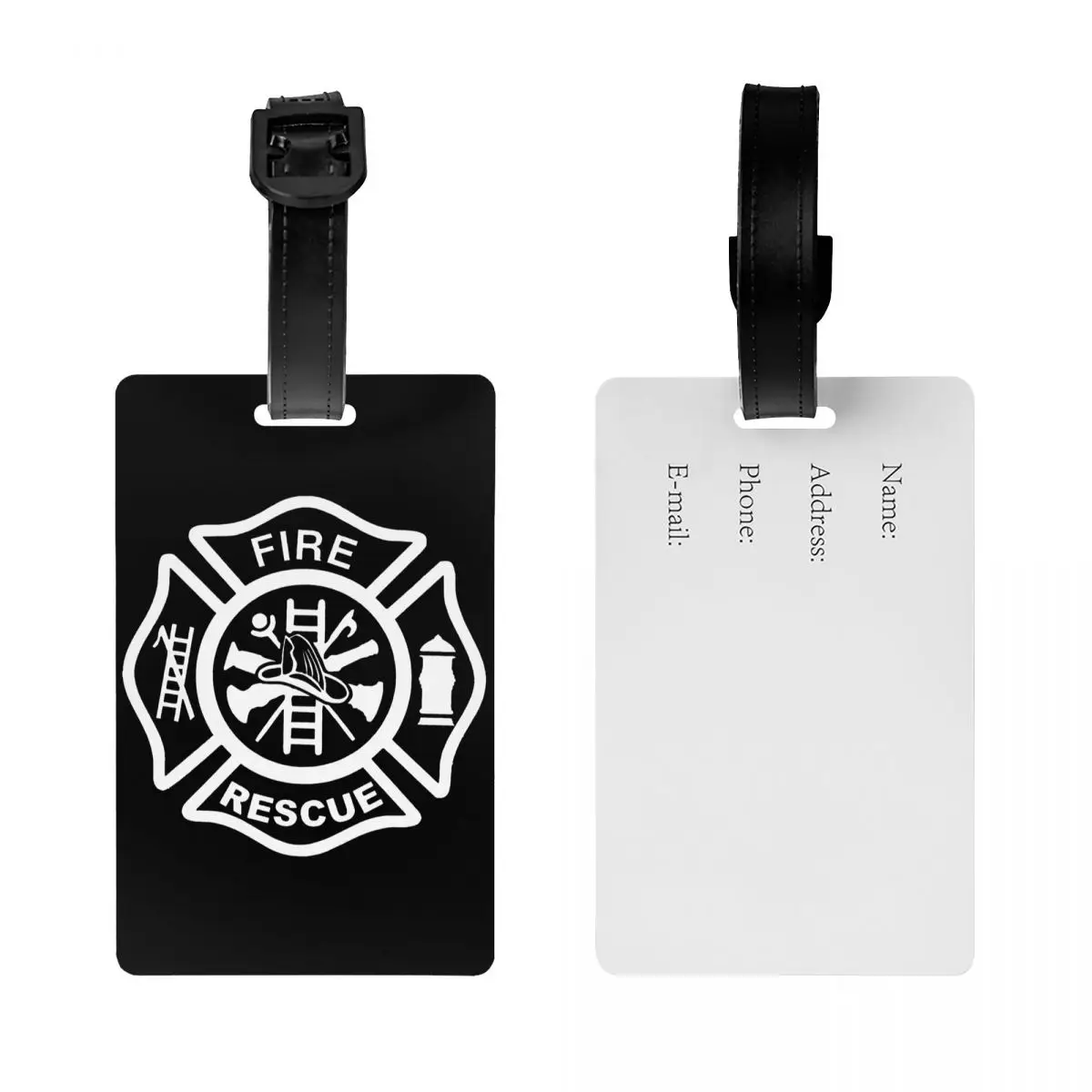 Custom Fire Rescue Firefighter Luggage Tag Custom Baggage Tags Privacy Cover Name ID Card