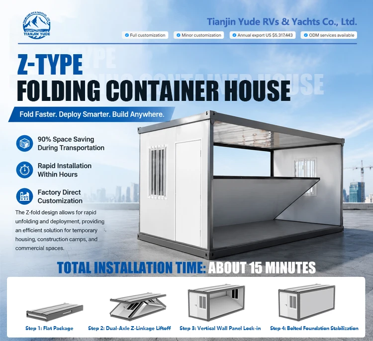 Chile Mining Camp Prefab Container Z Fold 2 Story Flat Pack Container House Framework Anti Rust Worker Dormitory Container