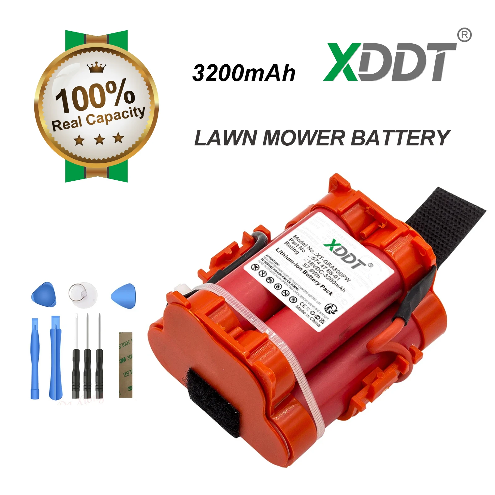 XDDT 3200mAh Lawn Mower Battery for Husqvarna ROB R600 2019, ROB R800 2017 2018, ROB R1000 2017 2018 2019