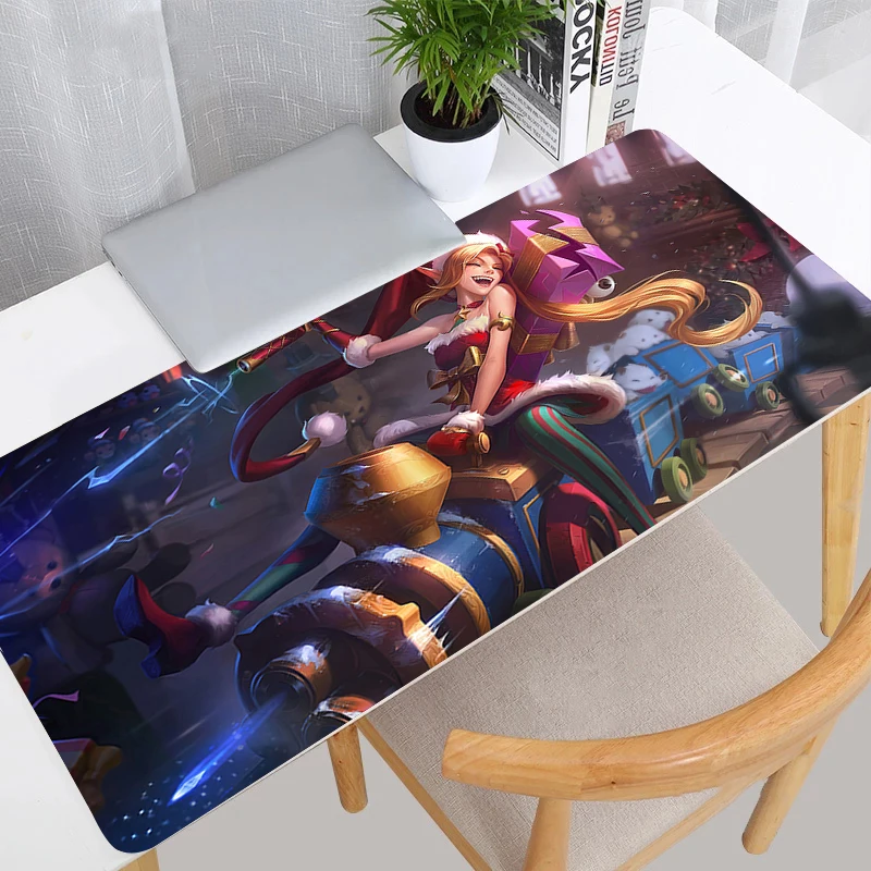 Mouse Pad Computer League of Legends Arcane Jinx Desktop Mouse Mat PC Purple Anime Girl Keyboard Pad Laptop Kawaii Game Mousepad