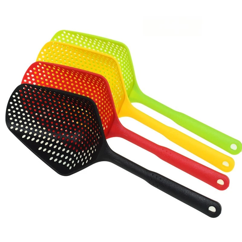 Большая интегрированная пластиковая лопатка для льда, водонепроницаемая лопатка, большой дуршлаг, длинная ручка, ложка для фильтра для овощей, кухонные инструменты