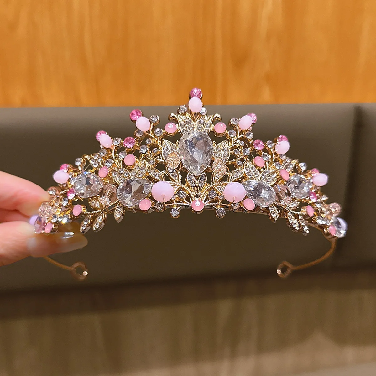 

1 alloy rhinestone crown headband for birthday performance, suitable for daily use as a hair accessory