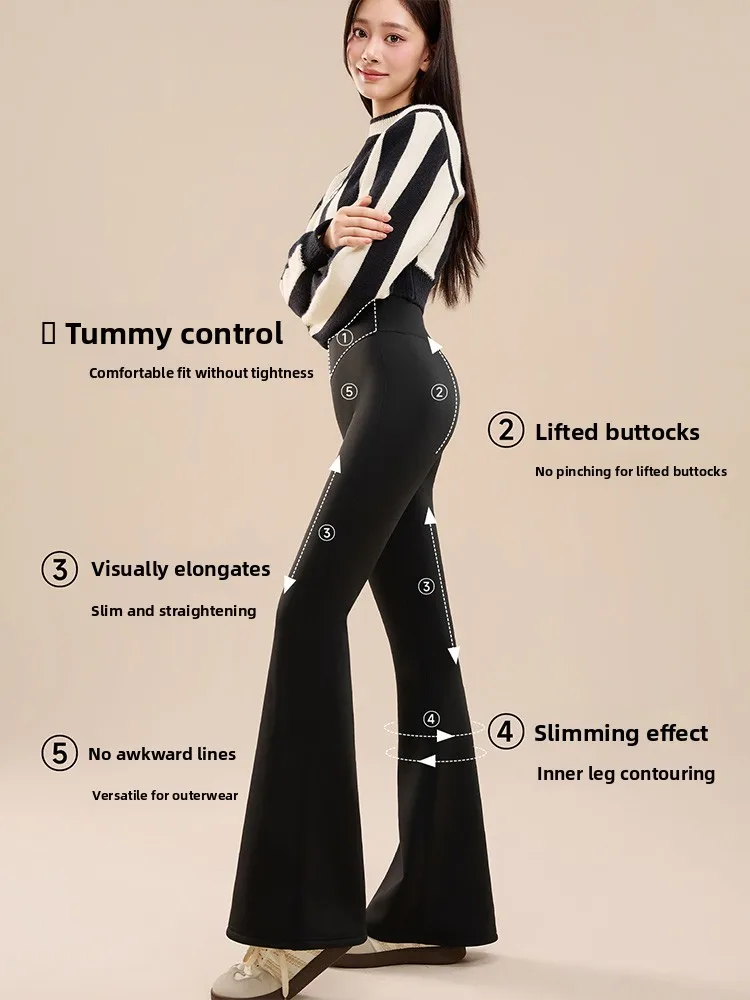 暖かい Fce ハイウエスト ヨガパンツ 秋冬 サーマル ブーツカットパンツ レディース カジュアル ロングパンツ ナイロン スパンデックス混紡