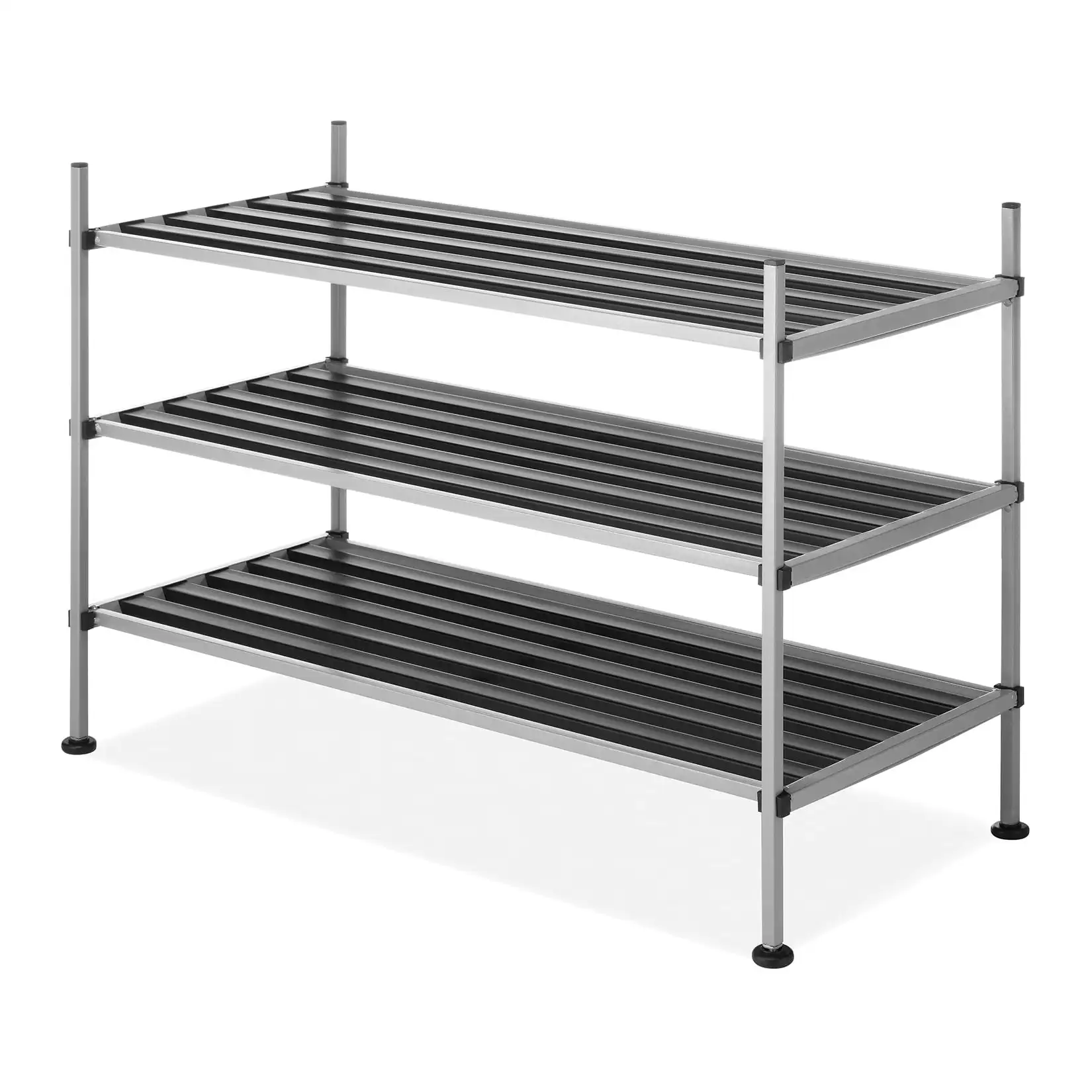 

Whitmor 3-Tier Closet Storage Shelves - Shoe Rack and Home Organizer - 12" x 25.625" x 17" - Silver Epoxy Iron Frame