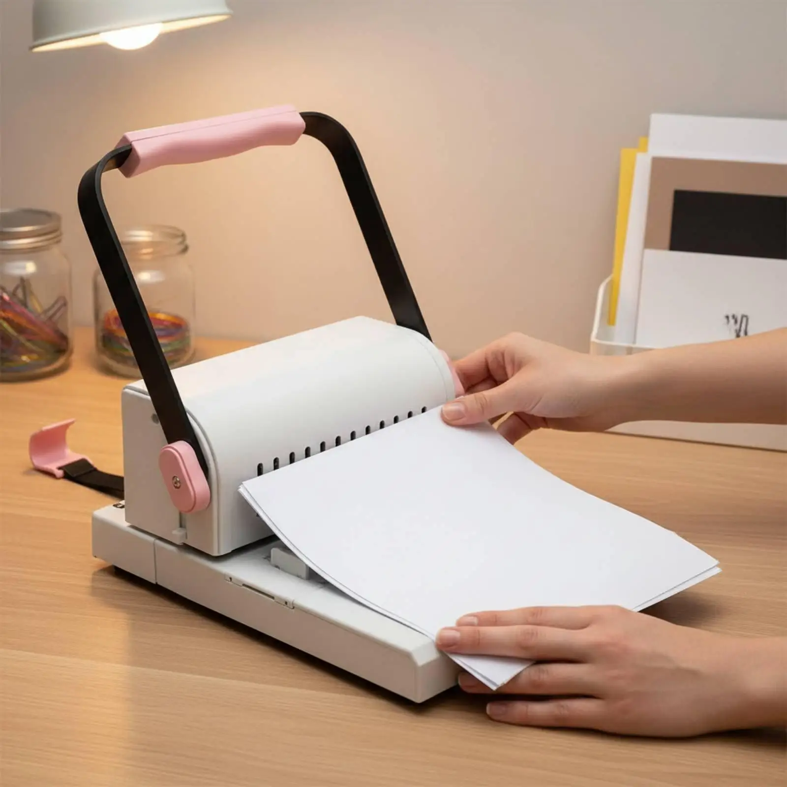 12-Hole Paper Punch Binder Adjustable Punching DIY Notebook Creator for Students