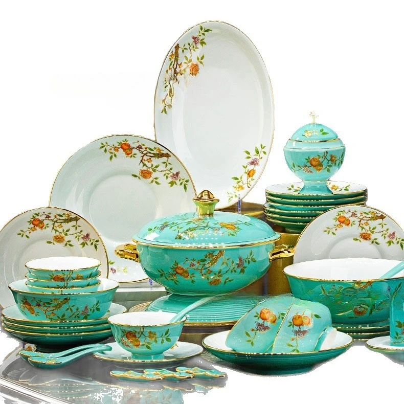 

New, high white mud, light luxury, tableware, set.