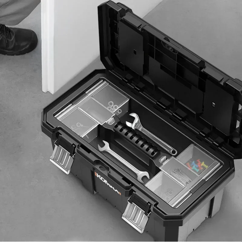 Imagem -06 - Caixa de Ferramentas Portátil Impermeável Plástico Carry Case à Prova de Choque Grande Capacidade Multifuncional com Fivela Toolbox Vazio Duro