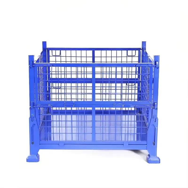 Heavy Duty Foldable Wire Mesh Cage Shelf Cage Warehouse Storage Container