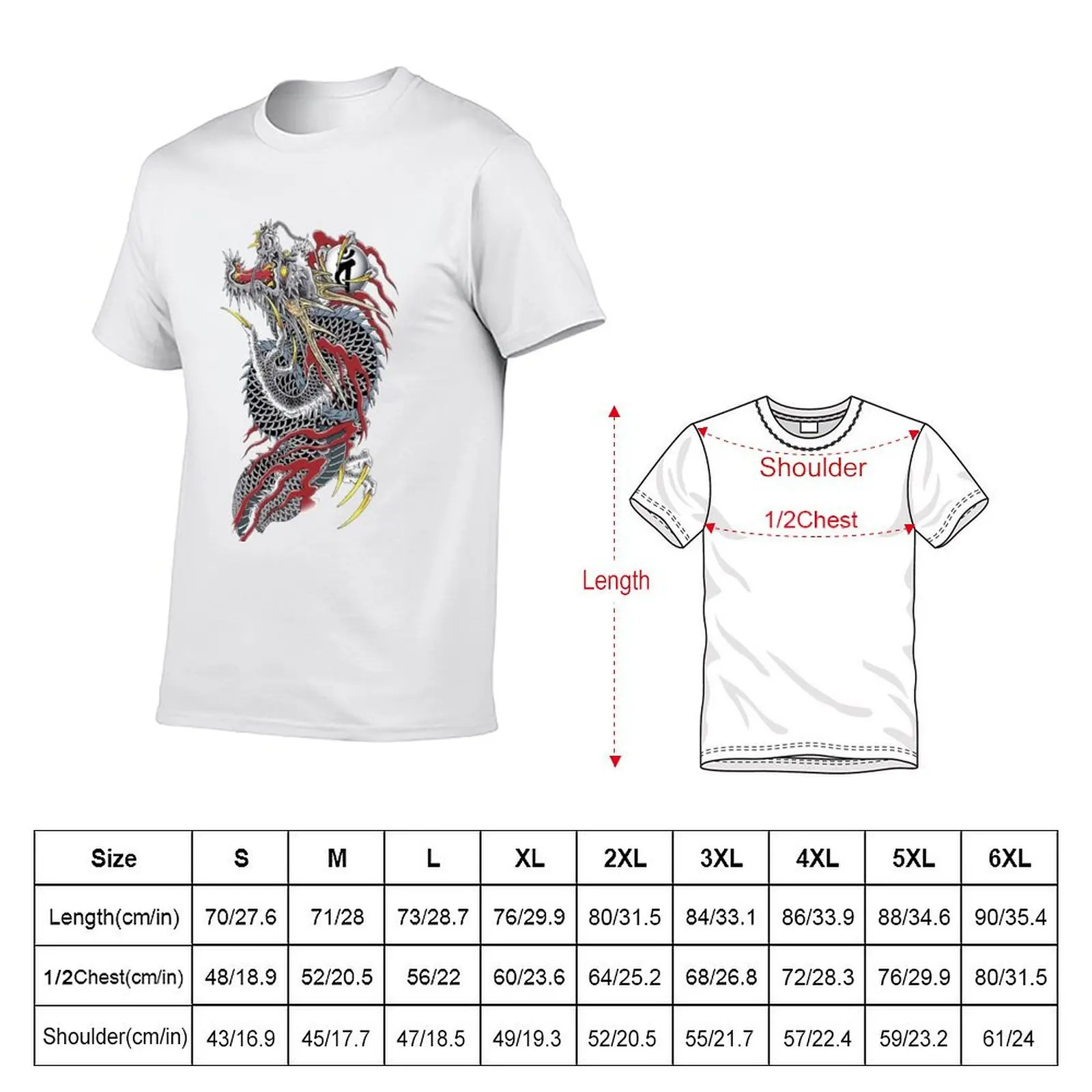 Yakuza Dragon of Dojima T-Shirt Work Wear Short Sleeve T-Shirt