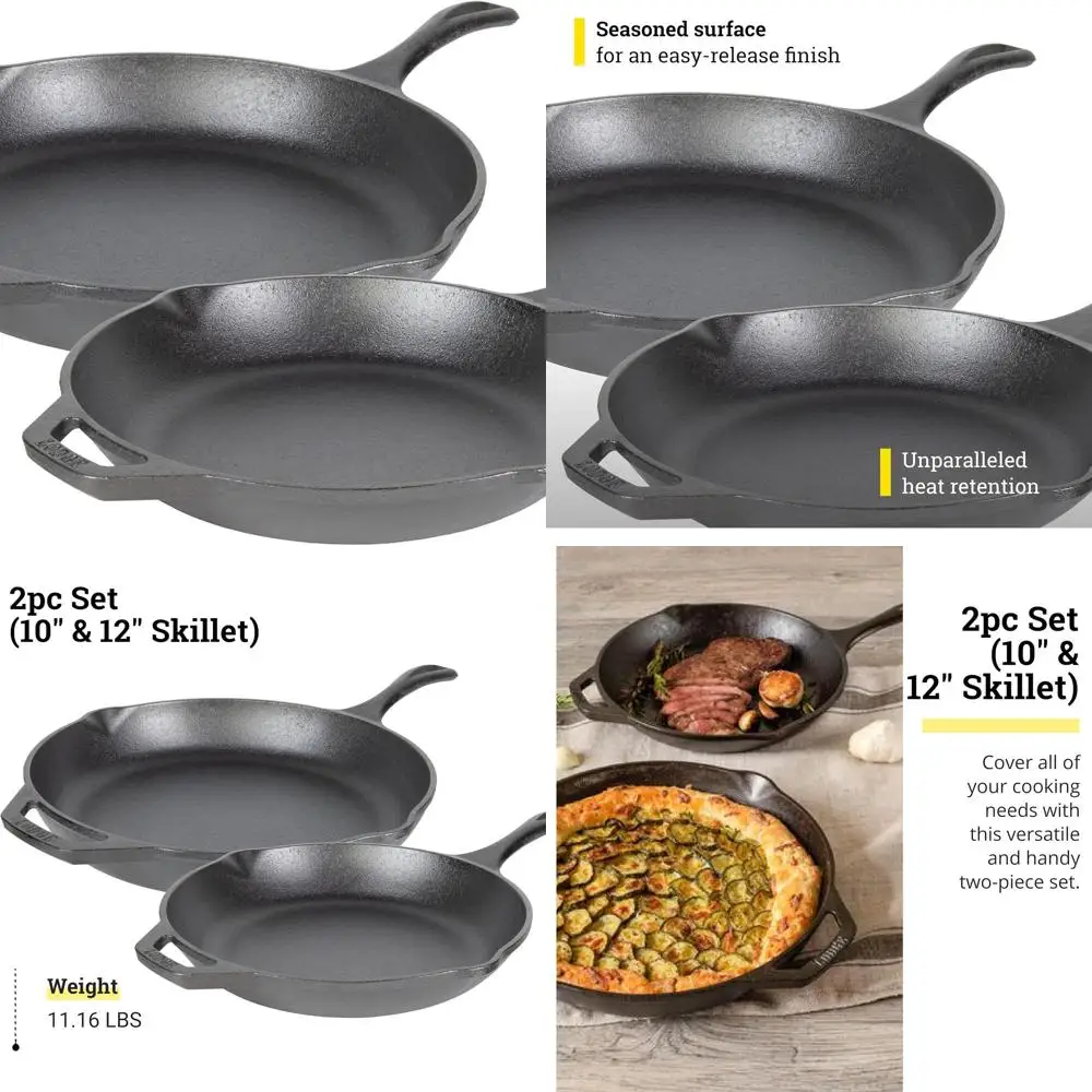 

Набор сковородок двойного размера с 10 и 12 сковородок.