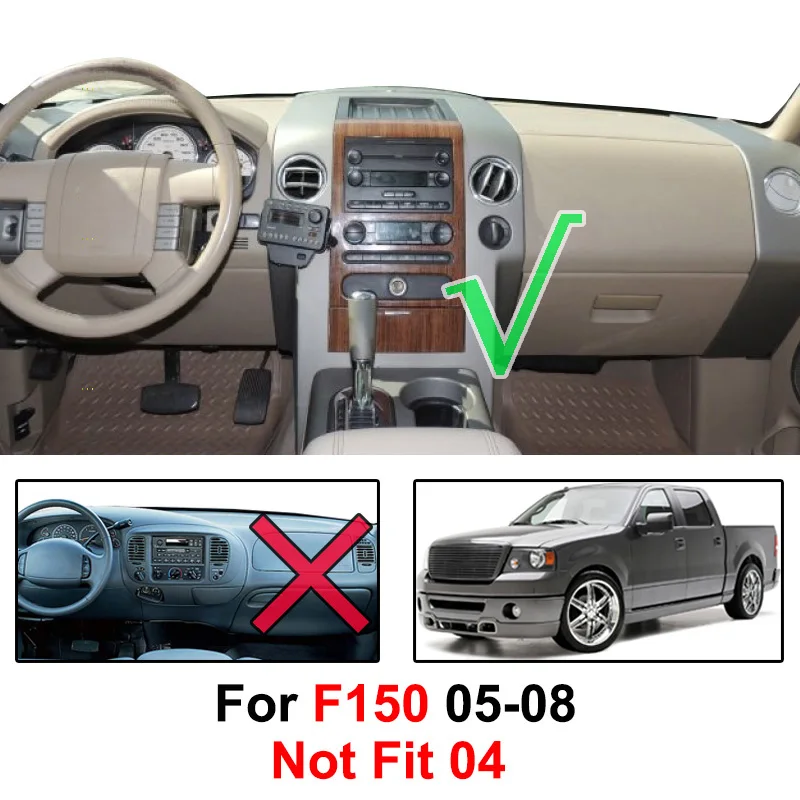 Xukey Dash Mat Dashmat Dashboard Cover Sun Shade Dash Board Cover Carpet For Ford F150 F-150 2004 2005 2006 2007 2008