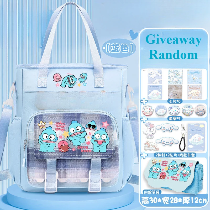 Nieuwe sanrio Hangyodon creatieve schattige kawaii schoudertas gepersonaliseerde anime filmkarakter cartoon student handtas met grote capaciteit