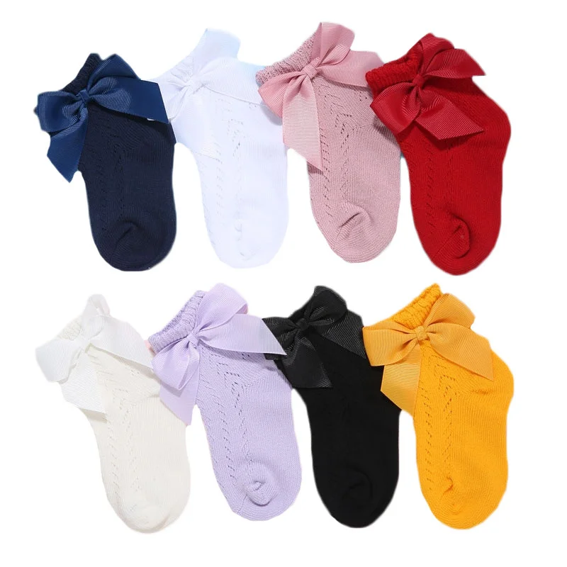 New Summer Mesh Thin Kids Socks for Girls Bow Princess White Black Baby Sock Fashion Style Children's Girls Socks 0-5Years