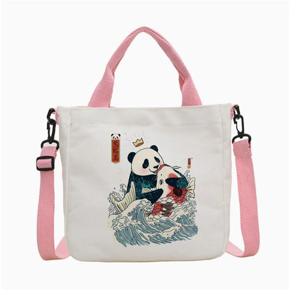 Panda tote bag shopper reusable torba na zakupy totebag grocery woman